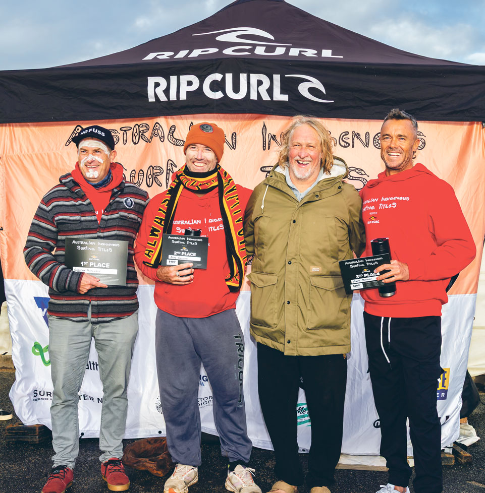 Men’s masters presentation – Christian Pritchett, Rhys Collins, Robbie Page and Matt Mooney.