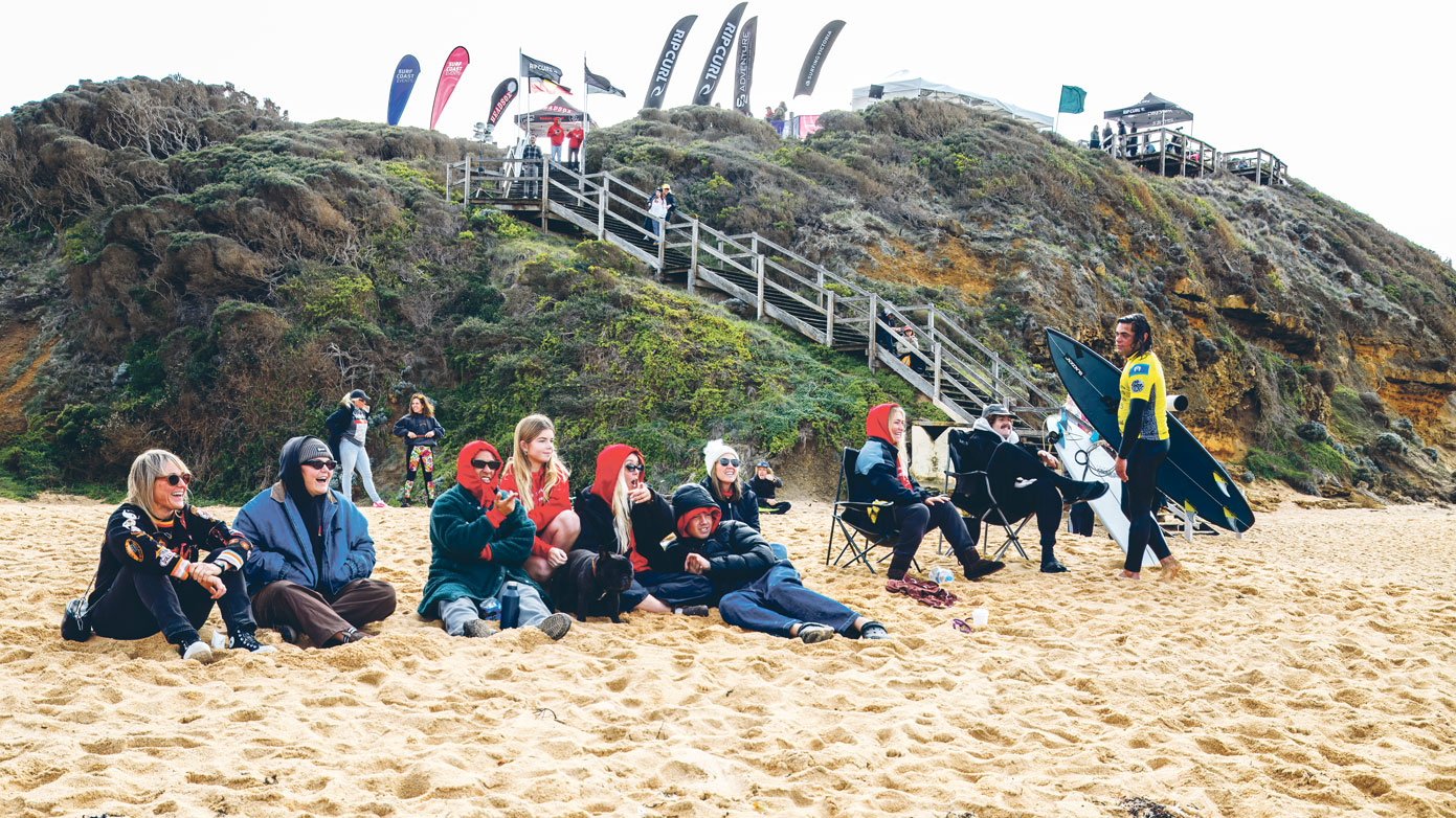 Spectators on the beach.